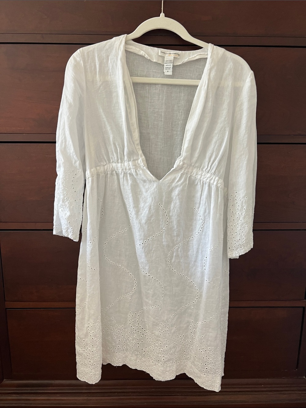 Diane von Furstenberg Soleil Swim White Linen Cover Up Dress - Picture 7 of 8